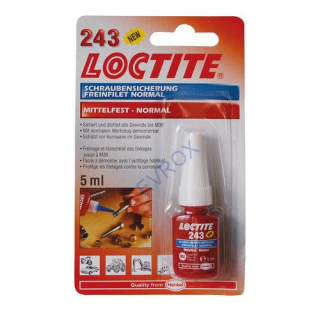 Loctite 243/ 5 ml Zaisťovač závitov, stredopevný 