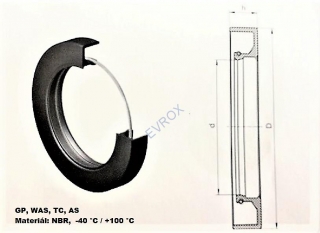 Gufero GPV 40x55x7, SKF